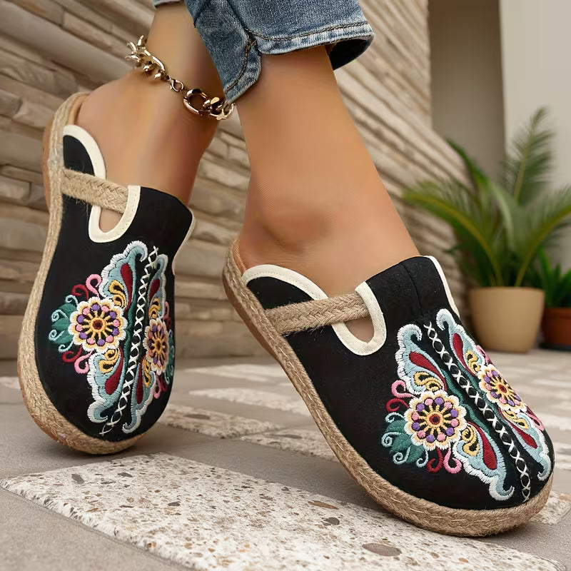 Zahara Embroidered Slippers