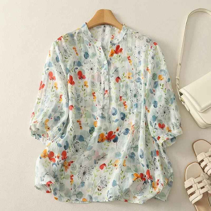 Aria Linen Blouse