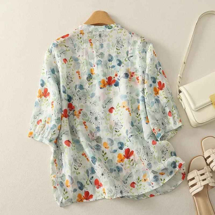 Aria Linen Blouse