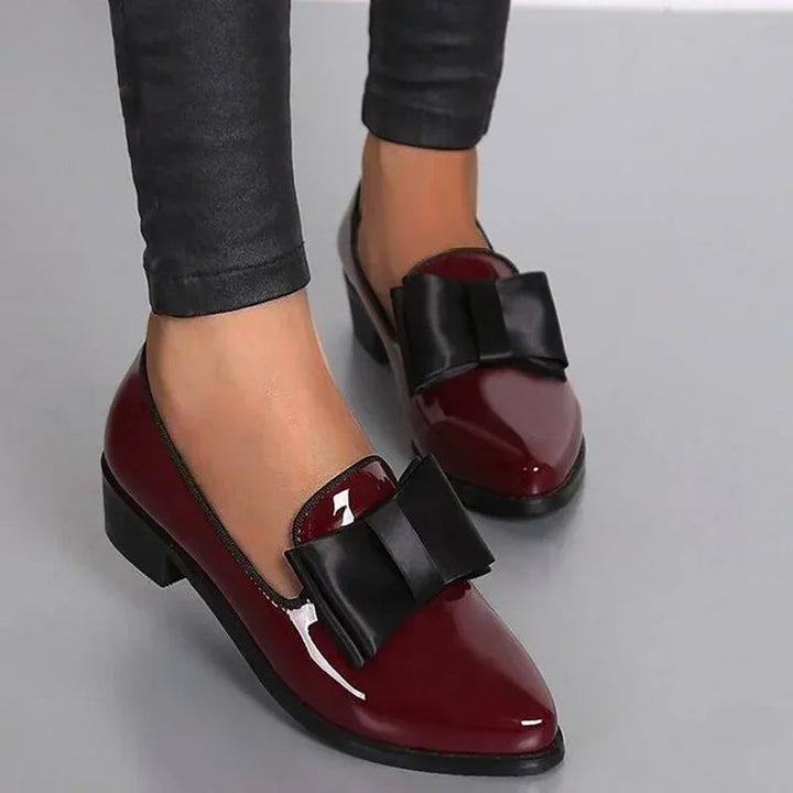 Veloria Patent Leather Bow Flats
