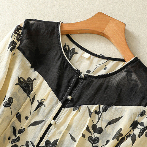 Camila Floral Linen Blouse