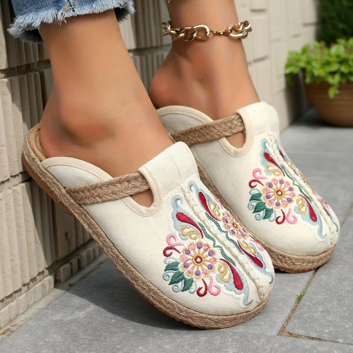 Zahara Embroidered Slippers