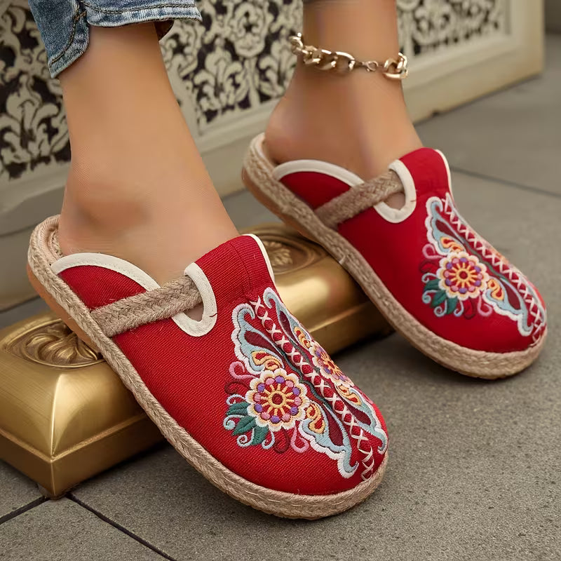 Zahara Embroidered Slippers