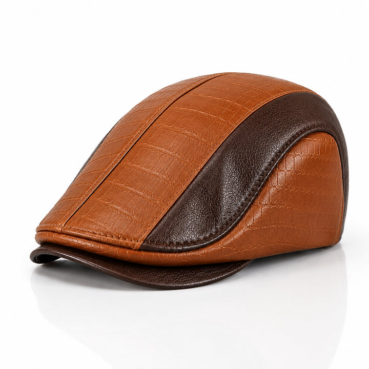 Harrison Leather Flat Cap