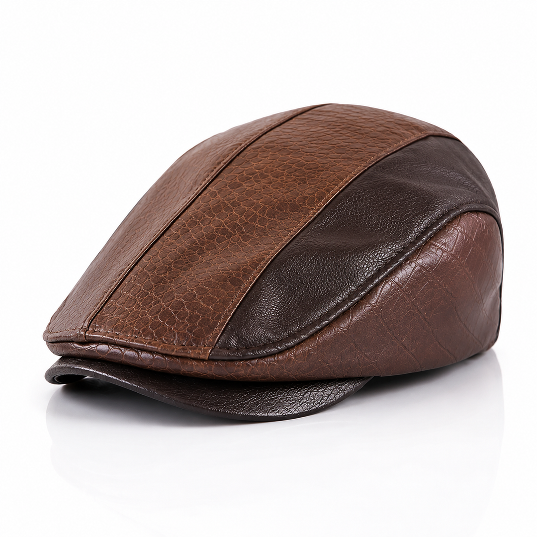 Harrison Leather Flat Cap