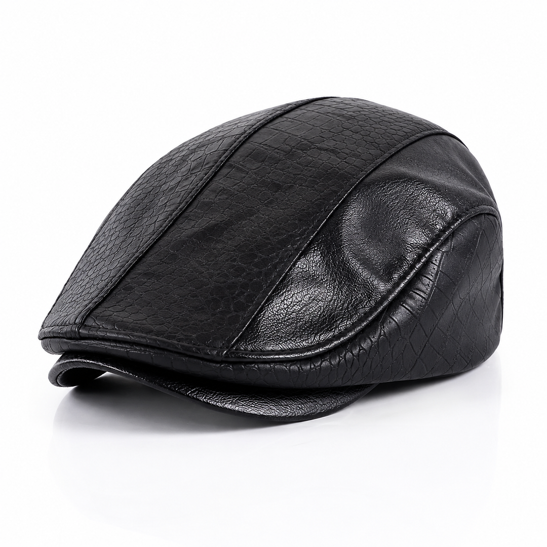 Harrison Leather Flat Cap