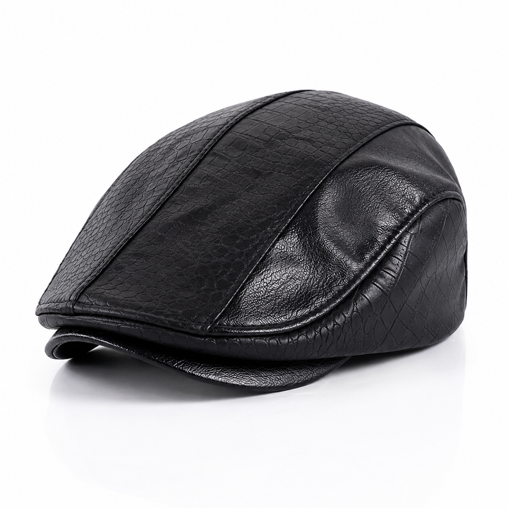 Harrison Leather Flat Cap