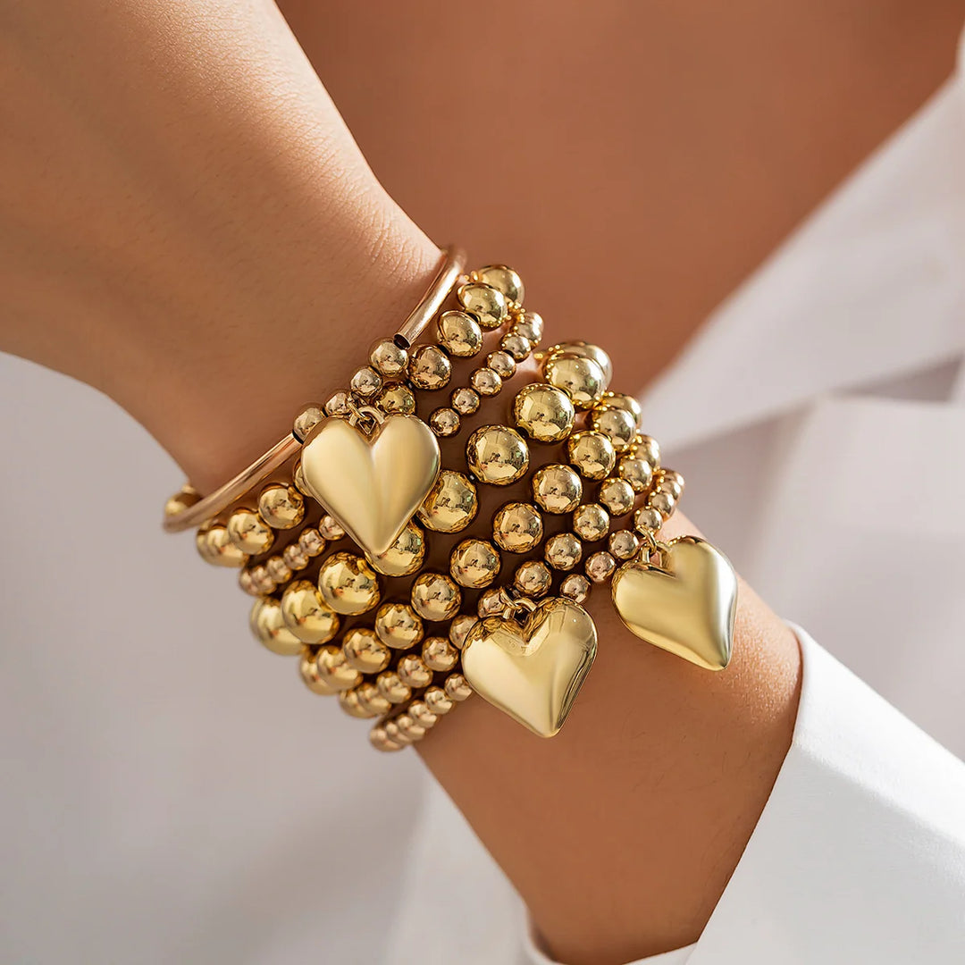 Amelie 7-Piece Heart Bracelet Set