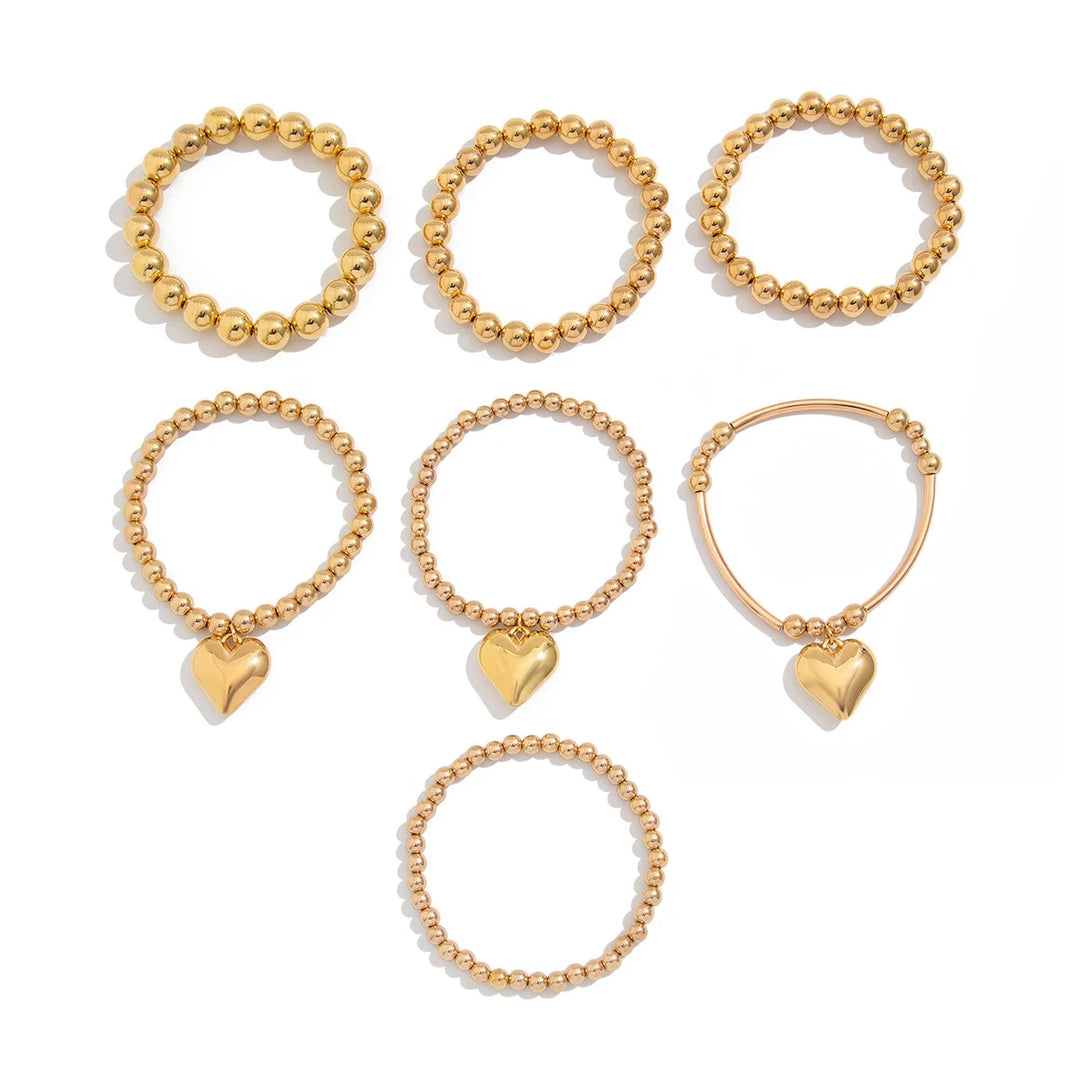 Amelie 7-Piece Heart Bracelet Set
