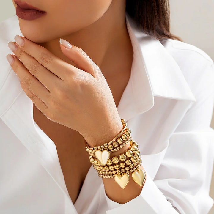 Amelie 7-Piece Heart Bracelet Set