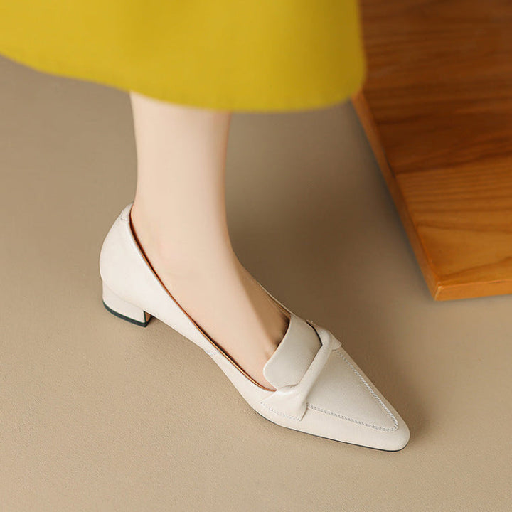 Katrina Genuine Leather Block-Heel Loafers