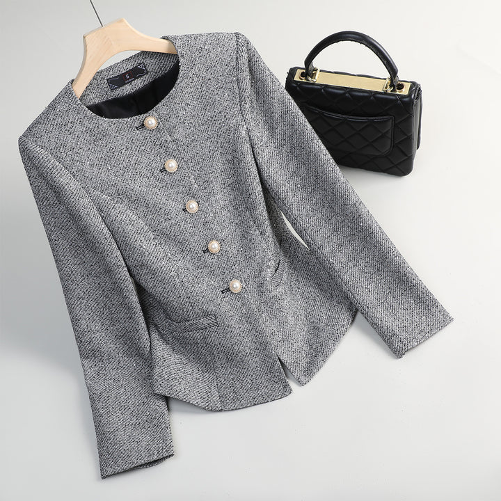 Rovena Pearl Button Blazer