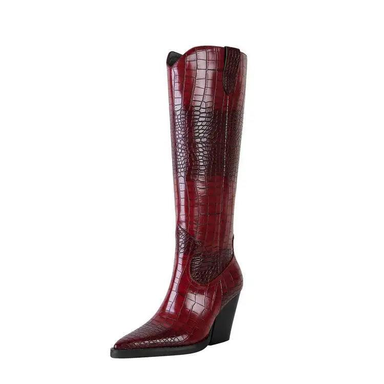 Blushwine leather boots