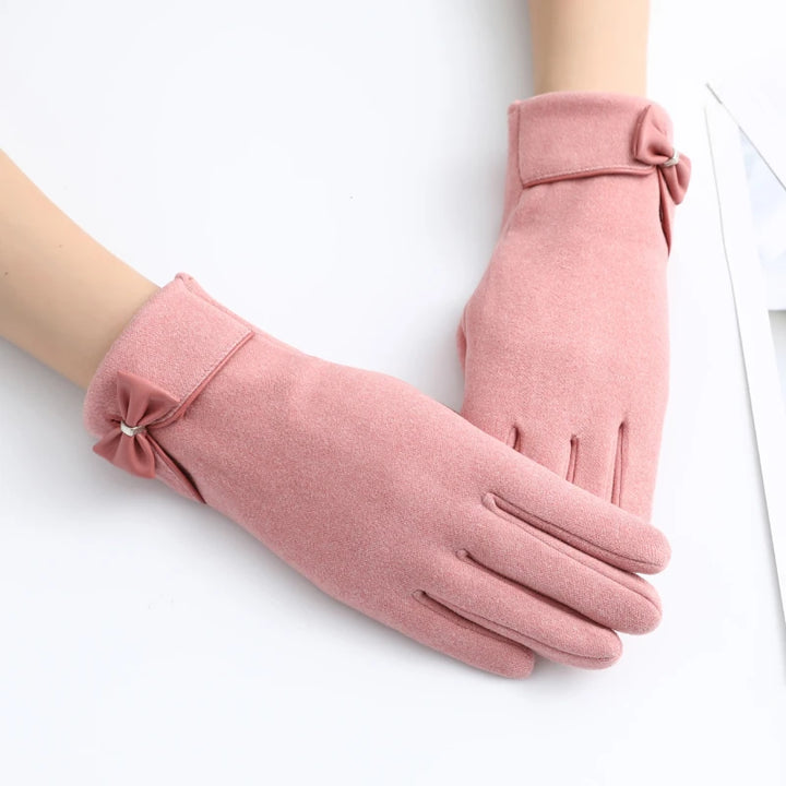 Blush-Bow Gloves