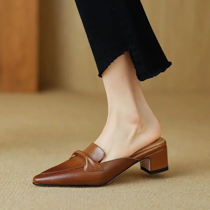 Mersia Genuine Leather Mules