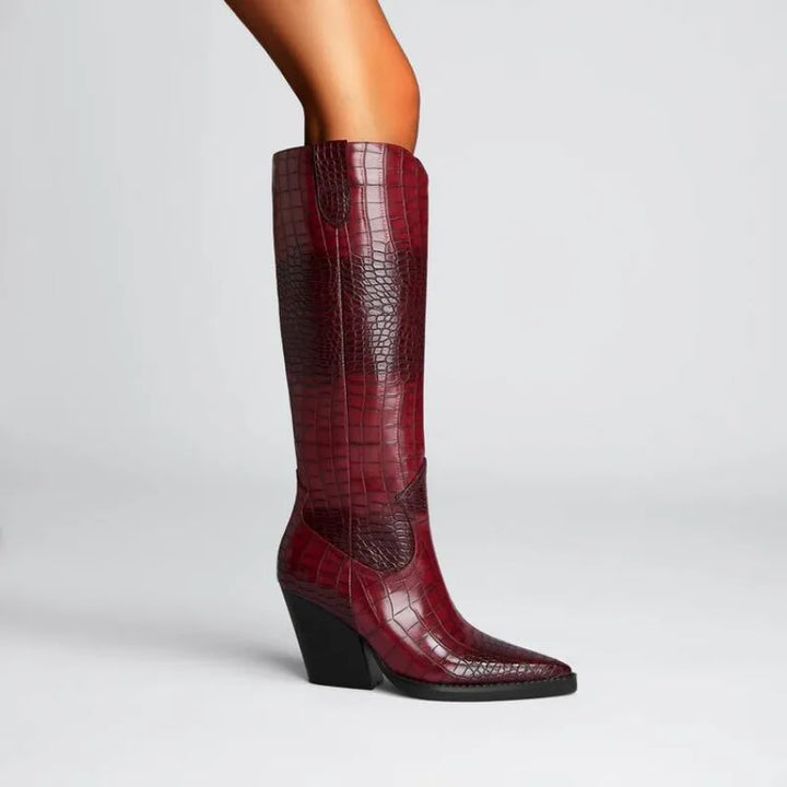 Blushwine leather boots