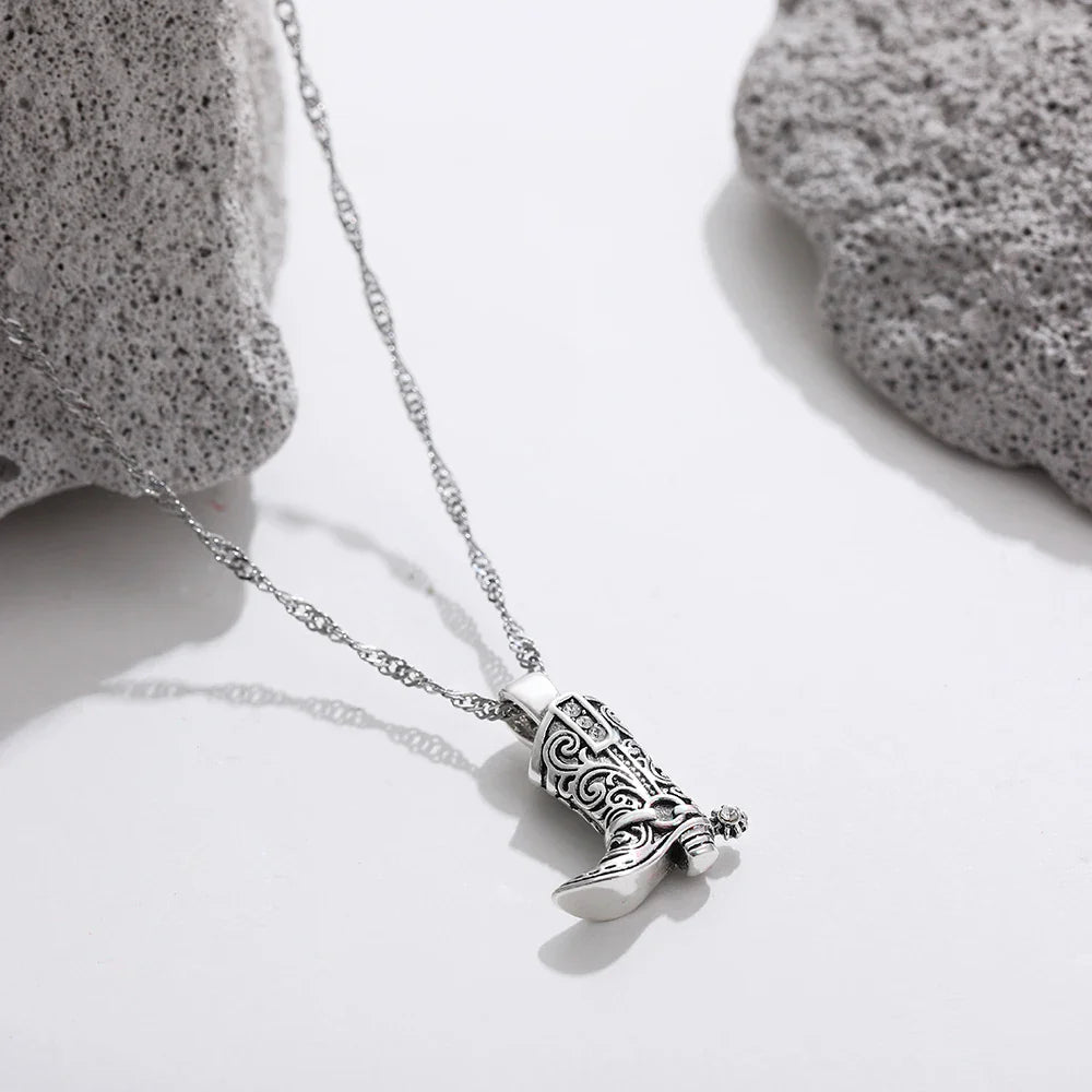 Rustic Cowboy Boot Necklace