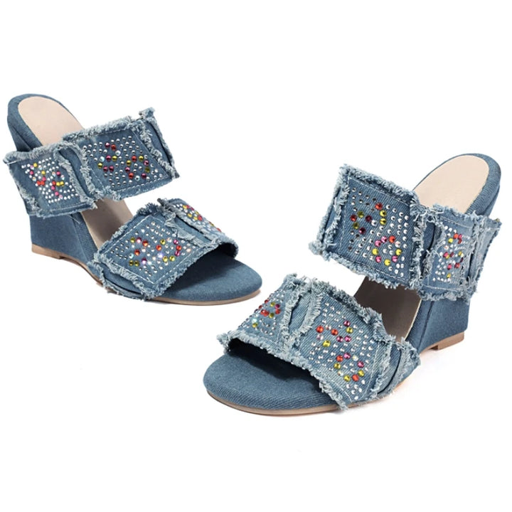 Midtown Raw Denim Sandals