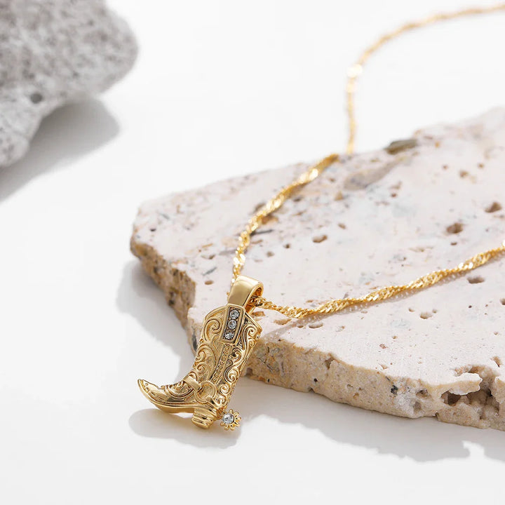 Rustic Cowboy Boot Necklace