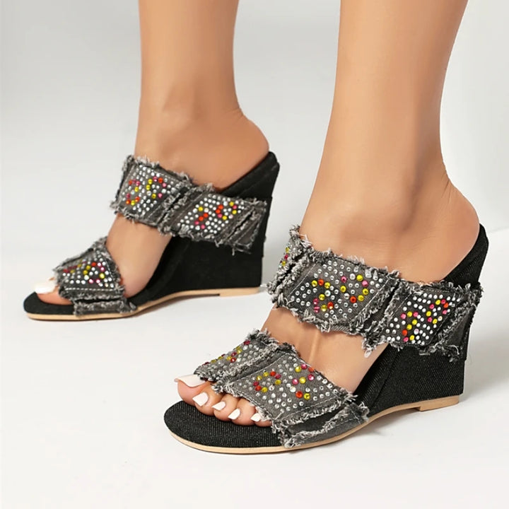 Midtown Raw Denim Sandals