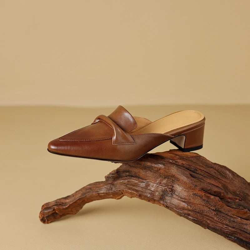 Mersia Genuine Leather Mules
