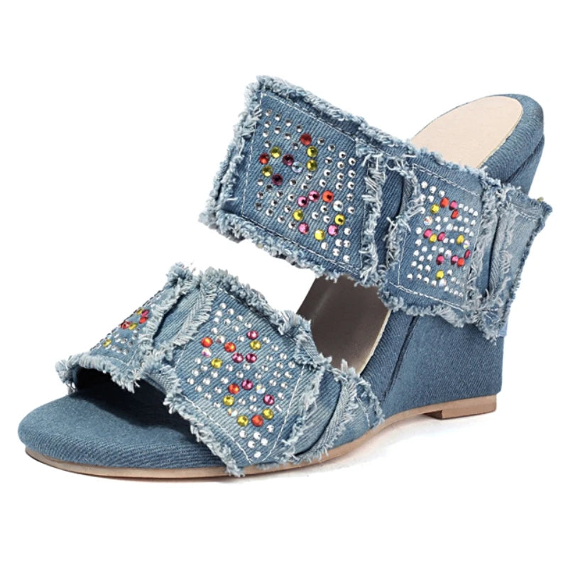 Midtown Raw Denim Sandals