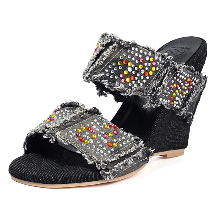 Midtown Raw Denim Sandals