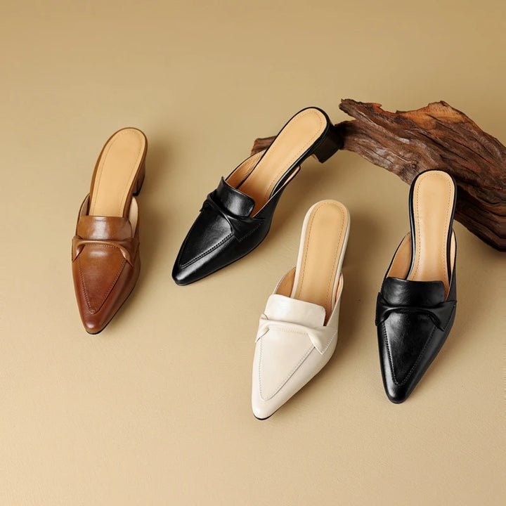Mersia Genuine Leather Mules