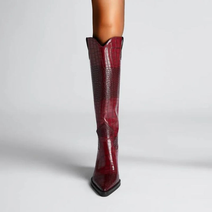 Blushwine leather boots