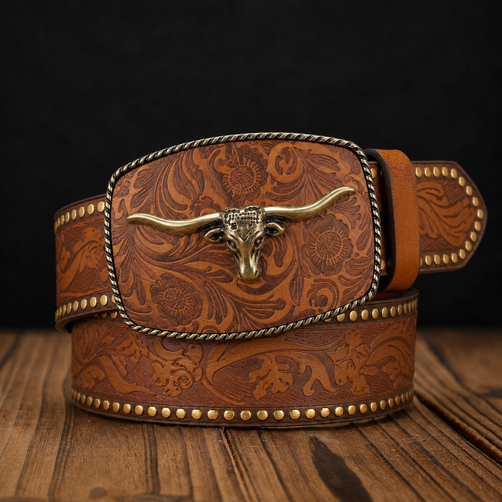 Maverick Longhorn Leather Belt