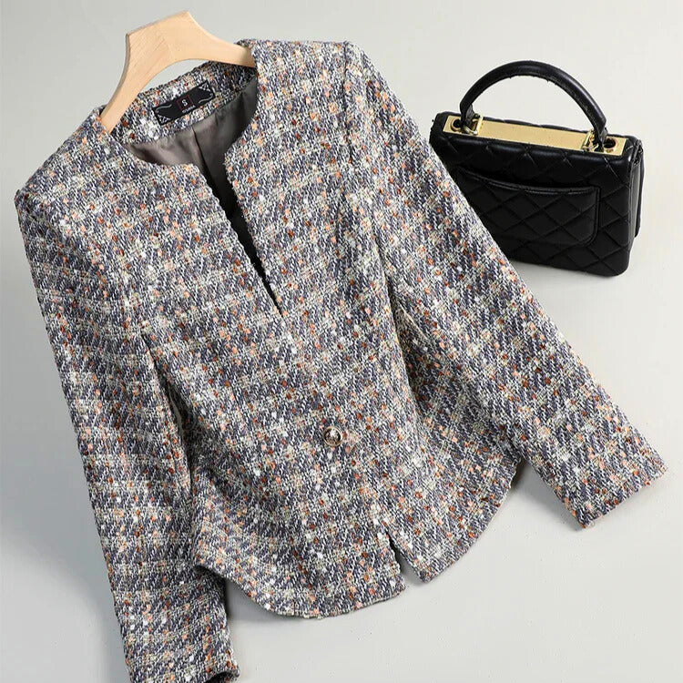 Tweed Pearl single Button Blazer
