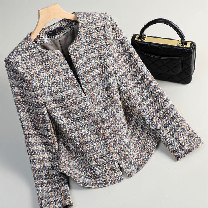 Tweed Pearl single Button Blazer