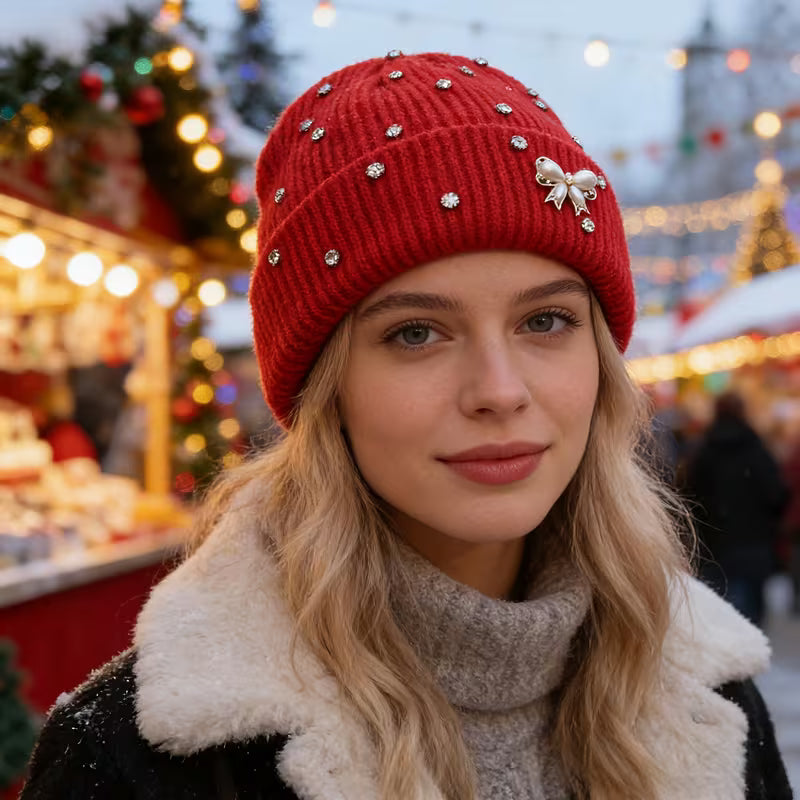 Aviana Crystal Knit Beanie