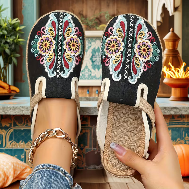 Zahara Embroidered Slippers