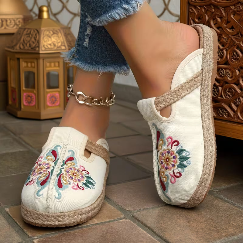 Zahara Embroidered Slippers