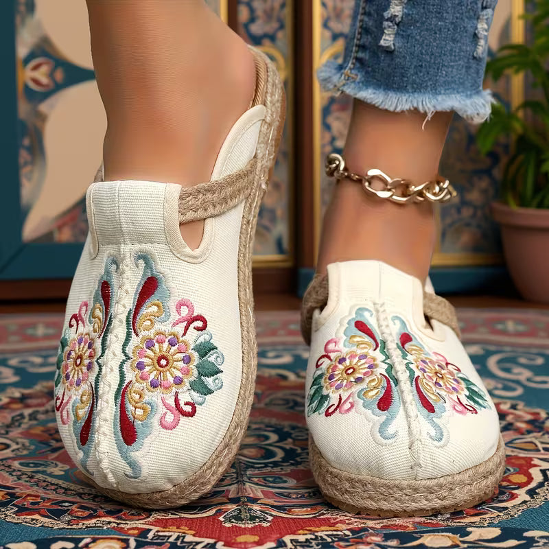 Zahara Embroidered Slippers