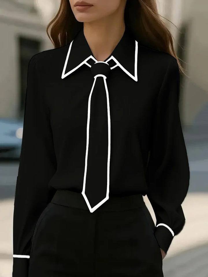 Monaco Contrast Tie Blouse